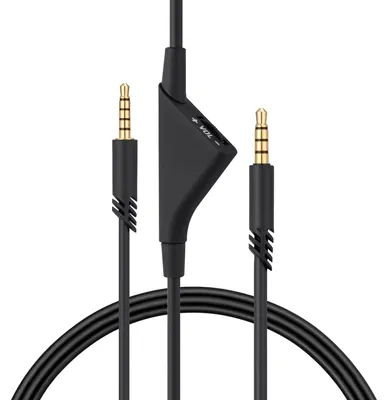 Produktbild von kwmobile Kopfhörerkabel kompatibel mit Logitech Astro A50 / A40TR / A40 / A30 / A10 - Ersatz Kabel 200 cm mit Lautstärkeregler - 3.5mm Klinke
