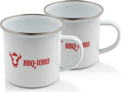 Obrázok produktu pre BBQ-Toro Smaltovaný pohár (2 kusy) | 350 ml | Smaltovaný hrnček na kempovanie, outdoor