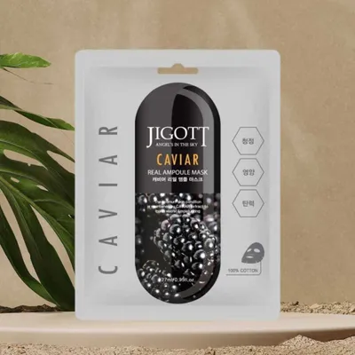 Obrázek produktu pro Jigott - Caviar Real Ampoule Mask - Pleov maska s kavirem - 27 ml