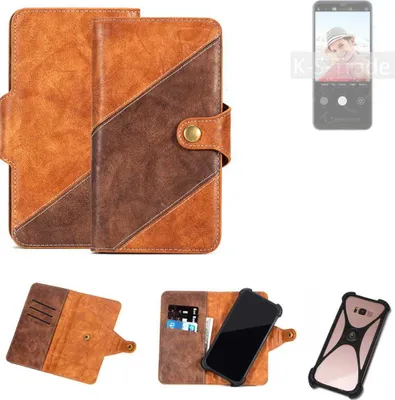 Produktbild von K-S-Trade Handyhülle Schutzhülle Bookstyle Case Wallet-Case kompatibel mit Blackview A52 Cover Klapphülle Kantenschutz Smartphone dunkelbraun braun