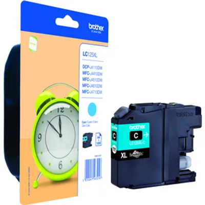 Produktbild von Brother LC-125XLC, Cyan, 1 Stück(e), 1200 Seiten, Einzelpackung