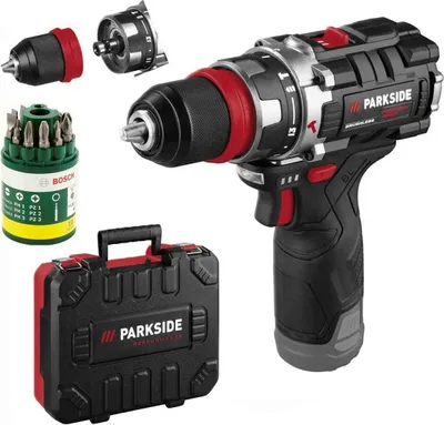 Produktbild von PARKSIDE PERFORMANCE 12V Akku-Schlagbohrschrauber PSBSAP 12 + Bosch Bitset 10 tlg.