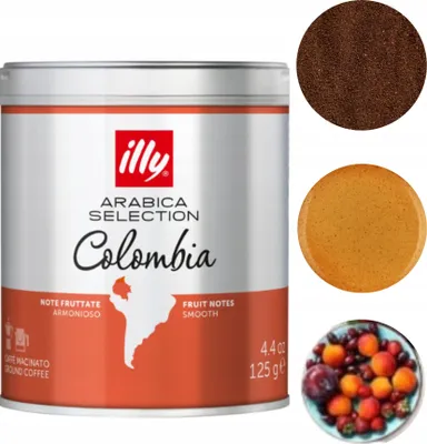 Produktbild von Illy Kolumbien Arabica gemahlener schwarzer Kaffee 125g
