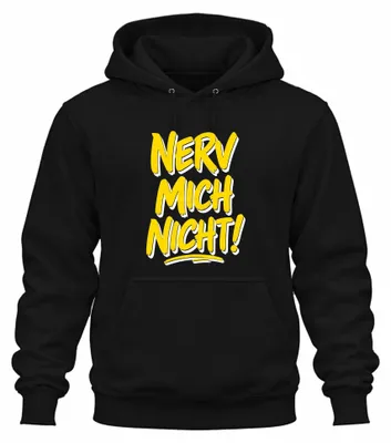 Obrázok produktu pre "Nenervuj ma," zábavný nápis, mikina s kapucňou, čierna, veľkosť L