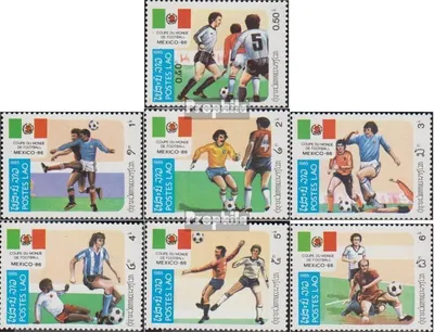 Produktbild von Briefmarken Laos 1985 Mi 813-819 (kompl.Ausg.) postfrisch Fußballweltmeisterschaft 1986, Mexico