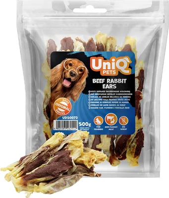 Produktbild von 500g UNIQ PETS Gefüllten Kaninchenohren mit Rindfleisch