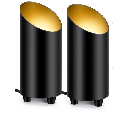 2er-Set LED-Bodenstrahler 5W GU10 warmweiß 3000K mit Fußschalter