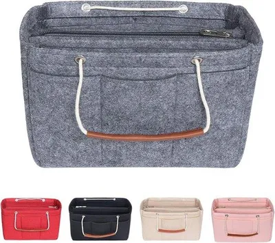 Image de Organiseur de voyage pour sac à main, avec 13 compartiments et un porte-clés
