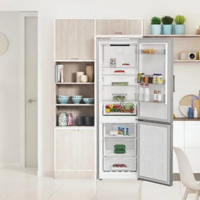 Productafbeelding van Combinatiekoelkast-vriezer INDESIT INK25362S5E, 2 deuren, 315 liter, 186x60x66 cm, zilverkleurig