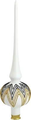 Produktbild von Weihnachtsspitze weißes Schwarzgold Dekor