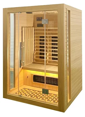 Produktbild von Holz Infrarot-Wärmekabine für 3 Personen mit Steuerpanel Sauna für zu Hause