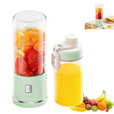 Produktbild von Tragbarer Mini Mixer 450ml USB – Smoothie Maker Glas Mixerbecher kabellos, tragbarer Standmixer für Smoothies, Saft, Babybrei und Shakes