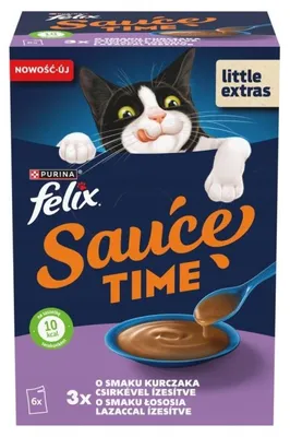 Obrázok produktu pre Felix Karma pre mačky Sauce Time s lososom a kuracím mäsom 6 x 40 g
