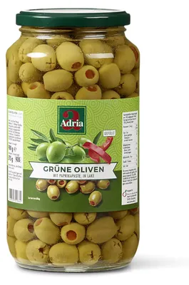 Image de Adria Olives espagnoles vertes farcies à la pâte de paprika 935g