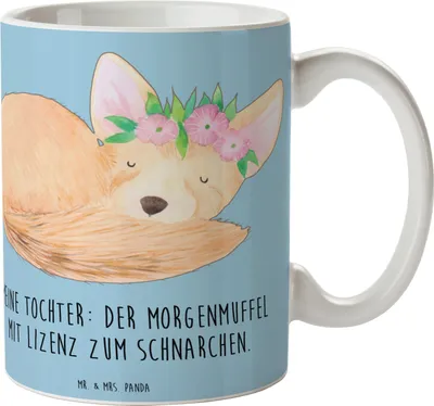 Produktbild von Mr. & Mrs. Panda Teepott Tochter Morgenmuffel - Blau Pastell - Geschenk, schöne tasse, lustige Familiensprüche, Kaffeebecher, Geschenke für Töchter, Familienleben, Freude