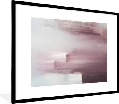 Produktbild von MuchoWow® Gerahmtes Poster Malerei - Ölgemälde - Abstrakt 80x60 cm - Poster mit Schwarzem Bilderrahmen Wandposter Rahmen Foto Bilder - Schlafzimmer-Dekorationen - Fotoposter