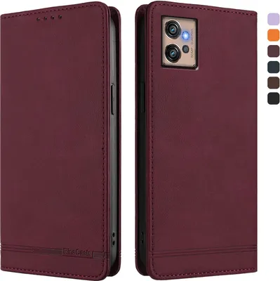 Obrázek produktu pro Pouzdro pro Motorola Moto G32, retroPolyuretankožené flip pouzdro s stojánkem a přihrádkami na karty Červený