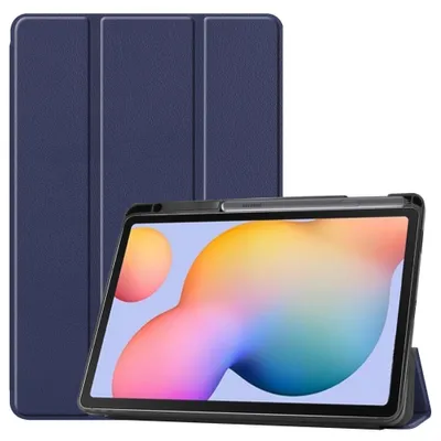 Produktbild von Samsung Galaxy Tab S6 Lite Hülle - Tri-Fold Ständer Klapphülle mit Schlaf/Wach-Funktion - Dunkelblau