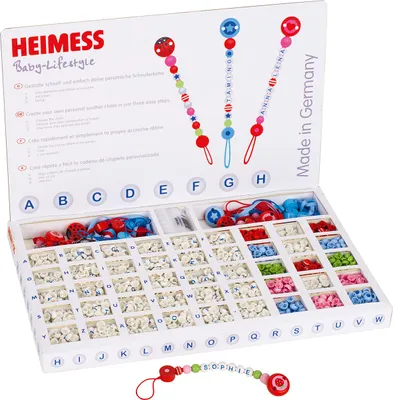 Produktbild von Heimess Holzperlen Schnullerkette Baby sicher bunt
