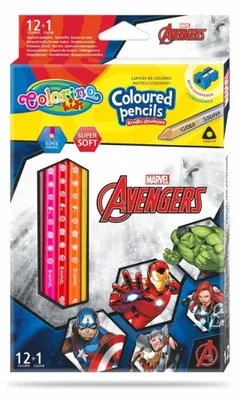 Obrázek produktu pro Trojhranné tužky 13 barev ořezávátko Avengers Colorino