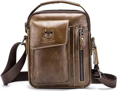 Produktbild von Herren-Umhängetasche – aus echtem Leder – multifunktional – ideal für Reisen