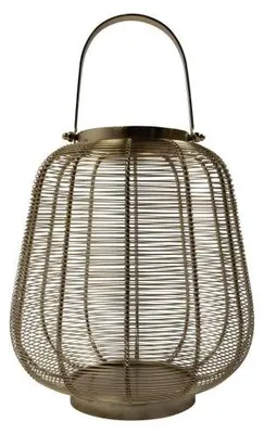 Zdjęcie produktu dla Lampion Mars & More z uchwytem, kolor złoty, wysokość 30 cm, średnica 27 cm
