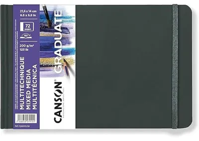 Zdjęcie produktu dla Szkicownik Canson Graduate Art Book Mix Media 200 g/m², 72 arkusze, 14 x 21,6 cm, twarda oprawa
