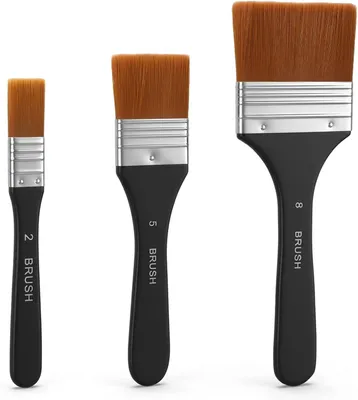 Imagen del producto de Juego de pinceles planos, con cerdas de nylon, de 25/50/82 mm, para pintura acrílica y al óleo