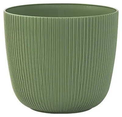 Produktbild von 1x Blumentopf mit Drainagesystem Rund Ø 21 cm Moosgrün