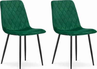 Obrázek produktu pro Židle SCANNO tmavě zelená sametová s područkami, kovové nohy, rozměry 45x89x53 cm, nosnost do 110 kg, do obývacího pokoje, ložnice, 2 kusy
