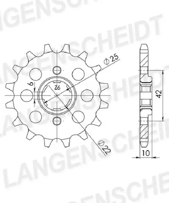 Produktbild von Ritzel Supersprox 520 - 16Z CST-306:16|grobverzahnt 22,0/25,0