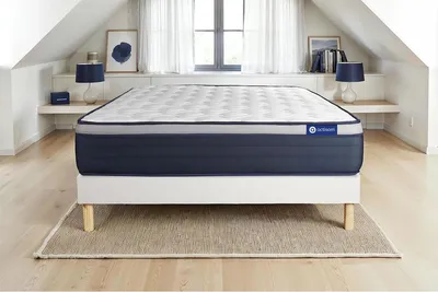 Productafbeelding van Actiflex Max matras, 140x220 cm + bedframe met lattenbodem, stevigheid graad 4, pocketvering en traagschuim, hoogte: 26 cm