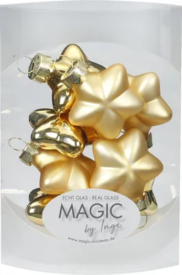 Produktbild von Christbaumschmuck Sterne Glas 4cm, 8 Stück, Farbe:Inkagold glanz / matt