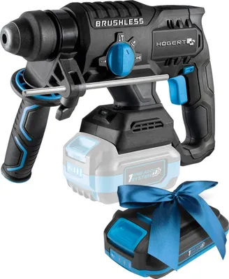 Produktbild von HÖGERT TECHNIK Akku-Kombihammer 18V Bürstenlos, 2,0 J Schlagenergie, SDS+ Bohrfutter, 4600 IPM, Meißelfunktion, LED-Beleuchtung, ohne Akku, Ideal für Beton, Holz, und Metall + PROMO 2,0 Ah Akku