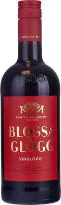 A bottle of Blossa Glögg Vinglögg.