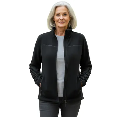 Produktbild von Kjelvik Damen Fleecejacke Danique Gr.44 schwarz wärmend