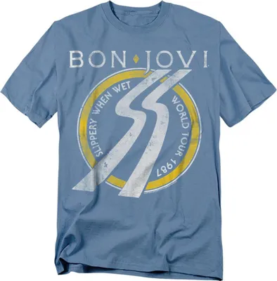 Image de Bon Jovi - T-shirt "Slippery When Wet" pour homme/femme unie TV20674 (3XL) (Bleu Caroline)