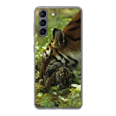 Produktbild von MuchoWow® Handyhülle Schutzhülle Hülle für Samsung Galaxy S21 Tiger - Pflanzen - Jungtier Silikon Softcase Handy Hülle - Softcase