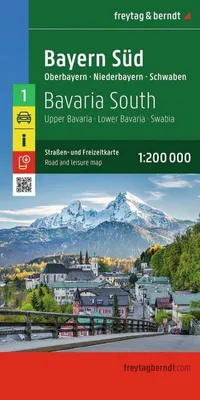 Image de Bavière Sud, carte routière et de loisirs 1:200.000, freytag & berndt
