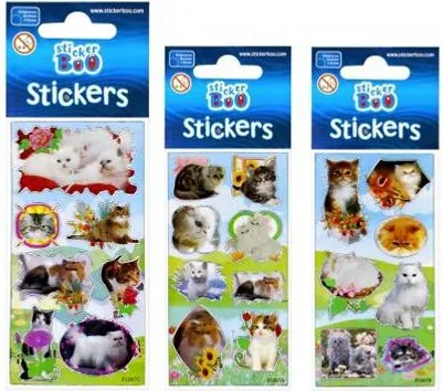 Produktbild von Aufkleber 7x18 cm Silber Katzen STICKER BOO 237280