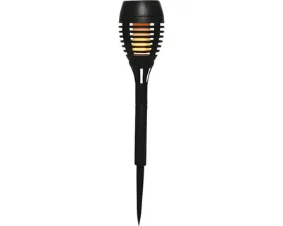 Immagine prodotto di Torcia solare in plastica ad effetto tremolante Ø7,5cm H.27cm nero/fiamma 4 pezzi