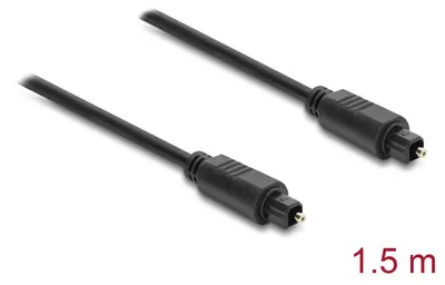 Produktbild von DeLOCK 90924, Toslink, Stecker, Toslink, Stecker, 1,5 m, Schwarz