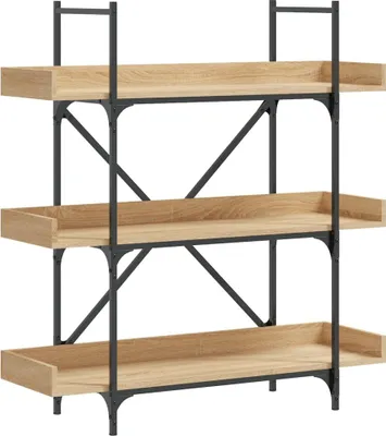 Produktbild von vidaXL Bücherregal 3 Böden Sonoma-Eiche 100x33x108,5 cm Holzwerkstoff