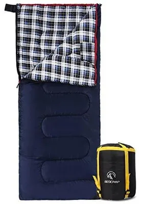 Image de Sac de couchage en coton de grande taille pour adultes, doublé en flanelle