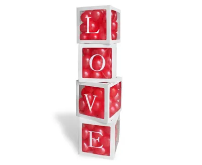 Produktbild von Dekorativní boxy na balónky LOVE - 4 ks