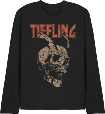 Obrázek produktu pro Dungeons & Dragons – tričko „Tiefling“ pro muže/ženy, uni, dlouhý rukáv TV30574 (XL) (černé)