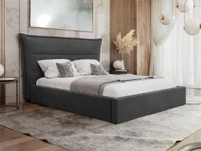 Obrázek produktu pro Manželská postel s úložným prostorem 140x200 BUNIA - šedá
