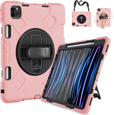 Produktbild von Tasche für iPad Pro 3/2/1 11" mit Drehständer und Stifthalter Pink