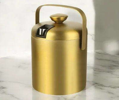 Produktbild von Famanu Eiskübel mit Deckel und Zange - 1,3 Liter, gold