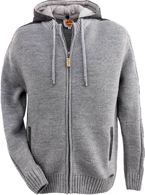 Produktbild von MADDOX Herren Trachten Strickjacke "Bruneck" mit Kapuze | Grau Größe: 64